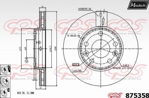 Maxtech 875358.6880 - Bremžu diski ps1.lv