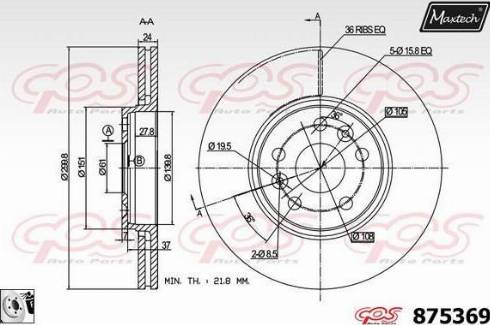 Maxtech 875369.0080 - Bremžu diski ps1.lv