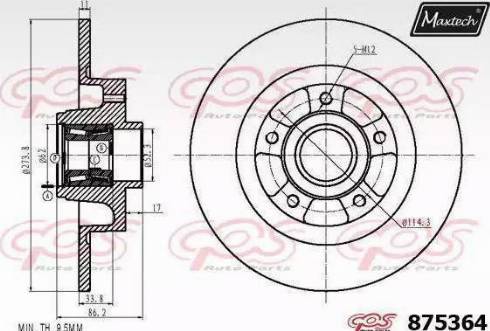 Maxtech 875364.6065 - Bremžu diski ps1.lv