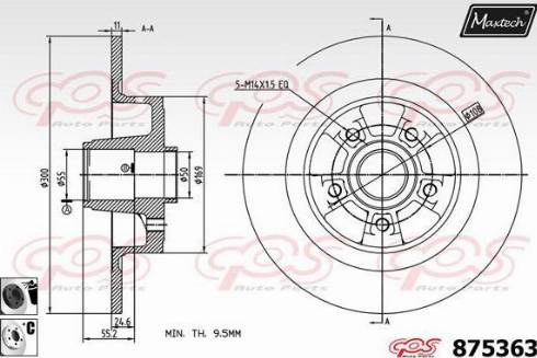 Maxtech 875363.6065 - Bremžu diski ps1.lv