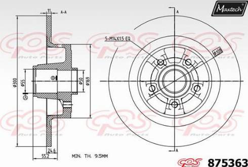 Maxtech 875363.0005 - Bremžu diski ps1.lv