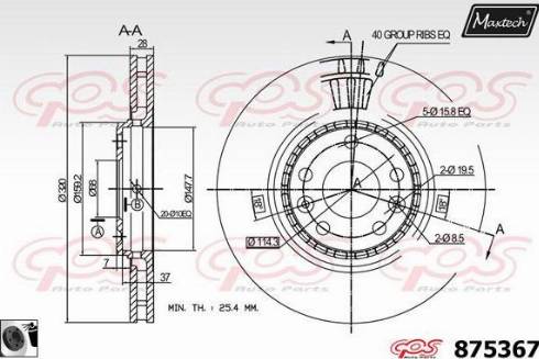 Maxtech 875367.0060 - Bremžu diski ps1.lv