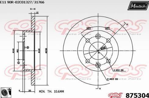 Maxtech 875304.0060 - Bremžu diski ps1.lv