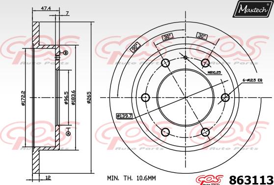 Maxtech 875304 - Bremžu diski ps1.lv