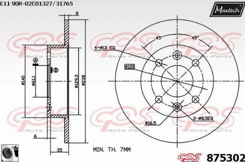 Maxtech 875302.0060 - Bremžu diski ps1.lv