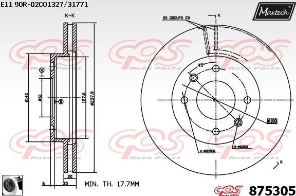 Maxtech 875319 - Bremžu diski ps1.lv