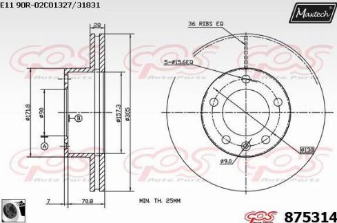 Maxtech 875314.0060 - Bremžu diski ps1.lv