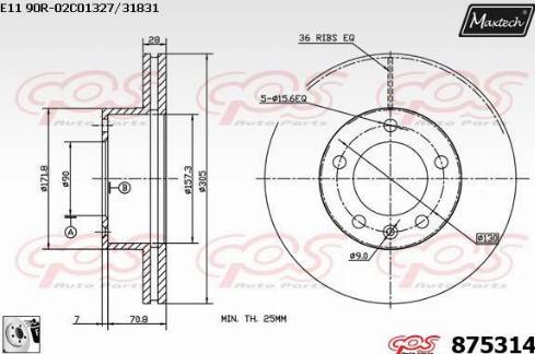 Maxtech 875314.0080 - Bremžu diski ps1.lv