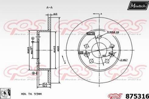 Maxtech 875316.0080 - Bremžu diski ps1.lv