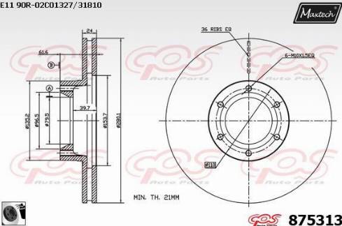 Maxtech 875313.0060 - Bremžu diski ps1.lv