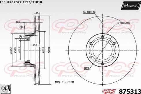 Maxtech 875313.0080 - Bremžu diski ps1.lv