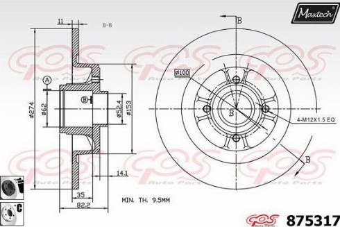 Maxtech 875317.6061 - Bremžu diski ps1.lv