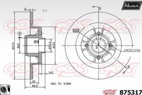 Maxtech 875317.0061 - Bremžu diski ps1.lv