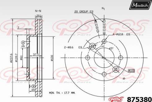 Maxtech 875380.0000 - Bremžu diski ps1.lv