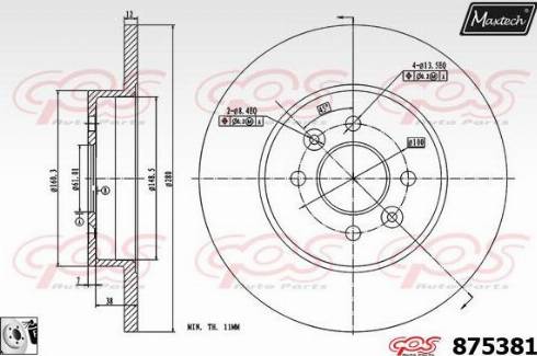 Maxtech 875381.0080 - Bremžu diski ps1.lv