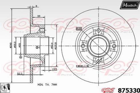 Maxtech 875330.0085 - Bremžu diski ps1.lv