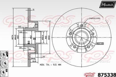 Maxtech 875338.6985 - Bremžu diski ps1.lv