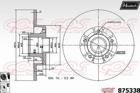 Maxtech 875338.6065 - Bremžu diski ps1.lv