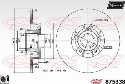 Maxtech 875338.0065 - Bremžu diski ps1.lv