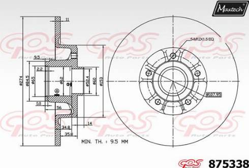 Maxtech 875338.0005 - Bremžu diski ps1.lv