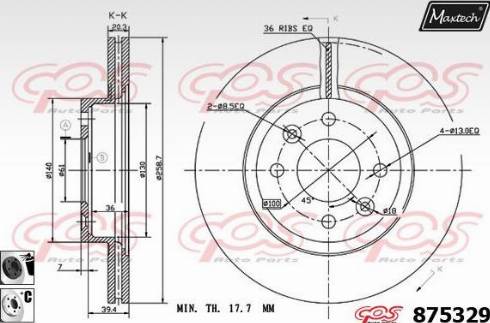 Maxtech 875329.6060 - Bremžu diski ps1.lv