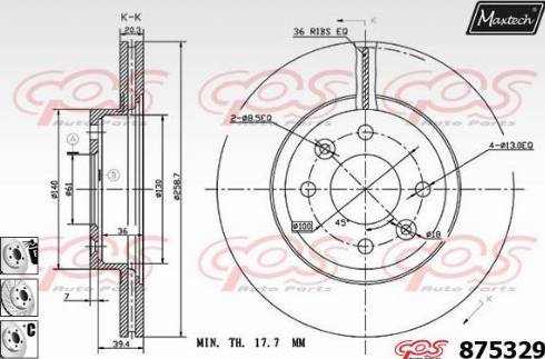 Maxtech 875329.6980 - Bremžu diski ps1.lv