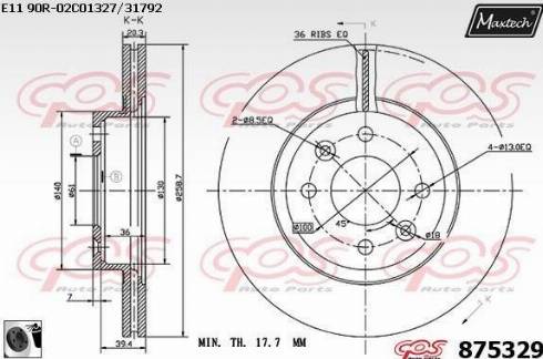 Maxtech 875329.0060 - Bremžu diski ps1.lv