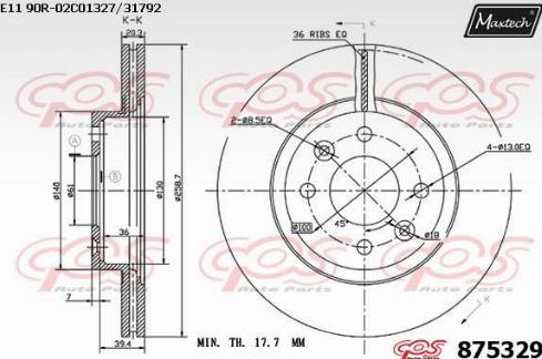 Maxtech 875329.0000 - Bremžu diski ps1.lv