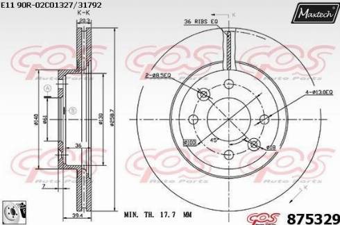 Maxtech 875329.0080 - Bremžu diski ps1.lv