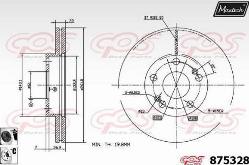 Maxtech 875328.6060 - Bremžu diski ps1.lv