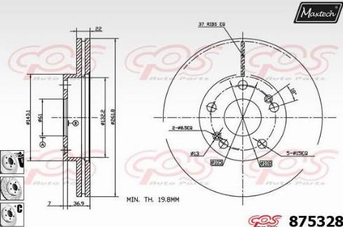 Maxtech 875328.6880 - Bremžu diski ps1.lv