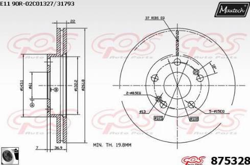 Maxtech 875328.0060 - Bremžu diski ps1.lv