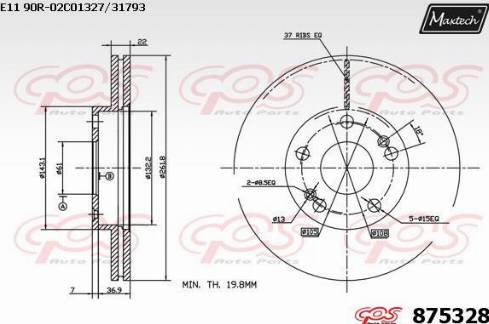 Maxtech 875328.0000 - Bremžu diski ps1.lv