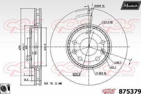 Maxtech 875379.0060 - Bremžu diski ps1.lv