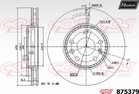 Maxtech 875379.0000 - Bremžu diski ps1.lv