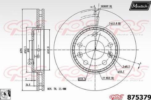 Maxtech 875379.0080 - Bremžu diski ps1.lv