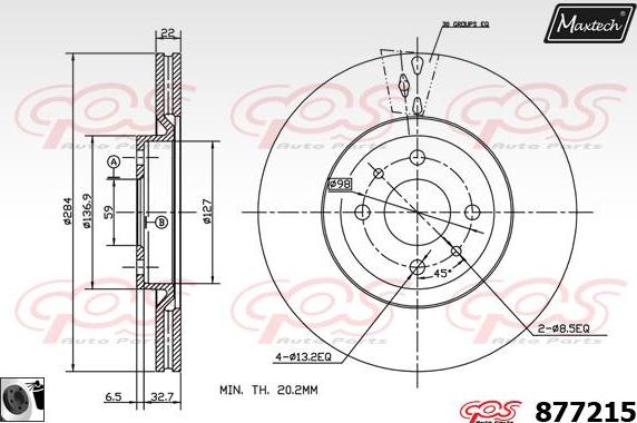 Maxtech 875379 - Bremžu diski ps1.lv