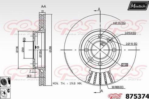 Maxtech 875374.6060 - Bremžu diski ps1.lv