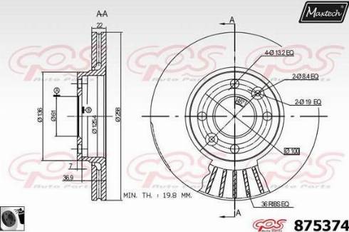 Maxtech 875374.0060 - Bremžu diski ps1.lv