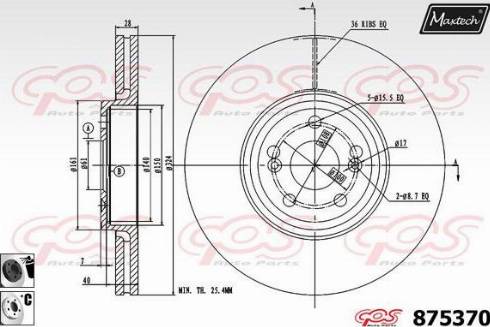 Maxtech 875370.6060 - Bremžu diski ps1.lv