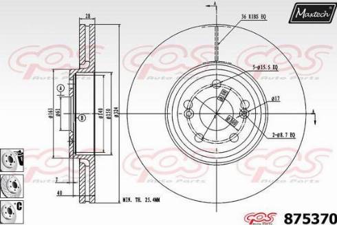 Maxtech 875370.6880 - Bremžu diski ps1.lv