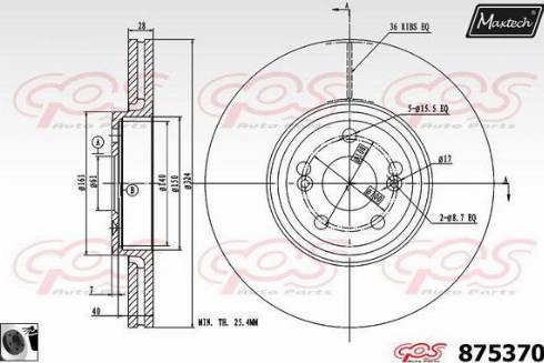 Maxtech 875370.0060 - Bremžu diski ps1.lv