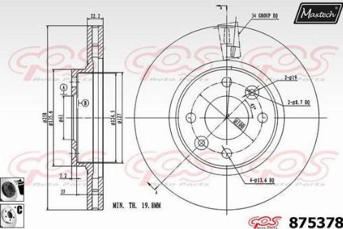 Maxtech 875378.6060 - Bremžu diski ps1.lv