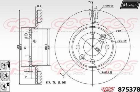 Maxtech 875378.6880 - Bremžu diski ps1.lv