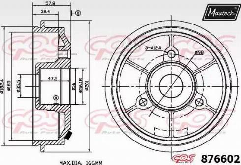 Maxtech 876602.0006 - Bremžu trumulis ps1.lv