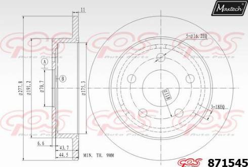 Maxtech 871545.0000 - Bremžu diski ps1.lv