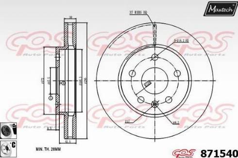 Maxtech 871540.6060 - Bremžu diski ps1.lv