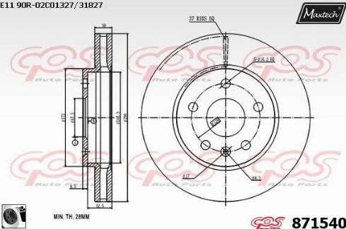 Maxtech 871540.0060 - Bremžu diski ps1.lv