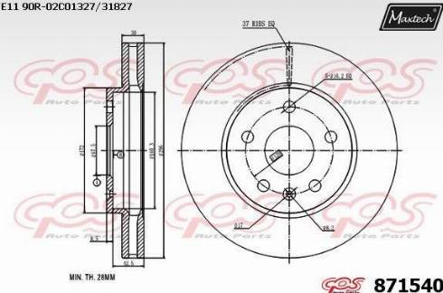 Maxtech 871540.0000 - Bremžu diski ps1.lv