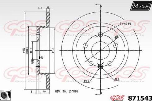 Maxtech 871543.0060 - Bremžu diski ps1.lv